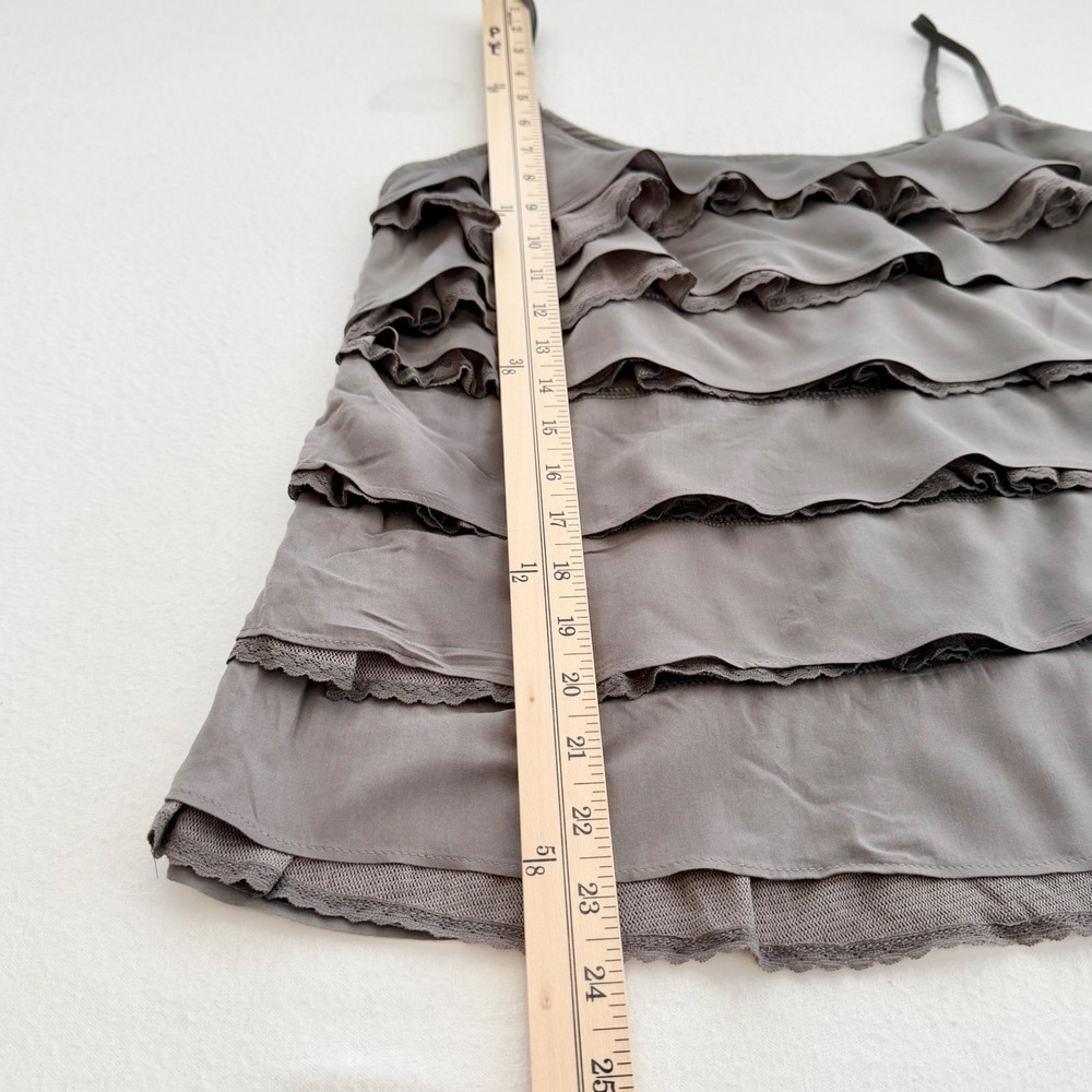 NWT Ella Moss Ruffle Lace Cami Gray Tiered Y2K Romantic Boho Indie Sleaze USA M - Picture 11 of 12